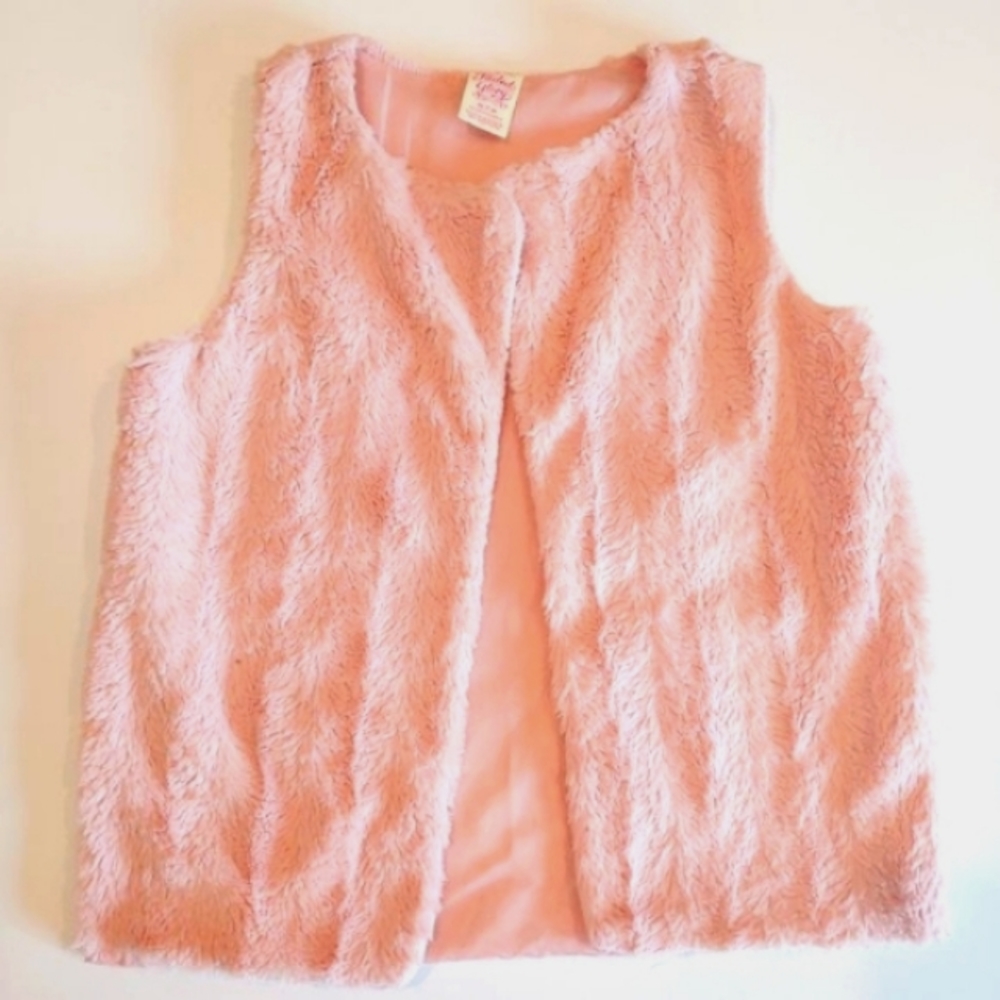 Faded Glory | Light Pink Plush Faux Fur Longer Length Vest | M | Soft